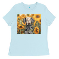 Baby Blue dalmatian Ladies Tee - Unal Design