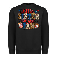 Black little sister biggest fan baseball Heavyweight Sweatshirt - Jasminsmagicworld
