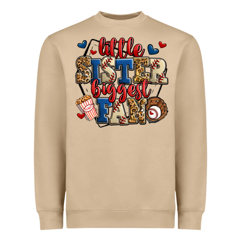 Little Sister Biggest Fan Baseball Heavyweight Sweatshirt by Jasminsmagicworld | Teevron