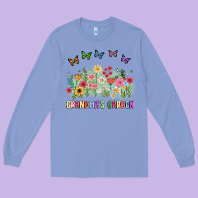Grandma Garden Birth Month Flower Long Sleeve Tee Designed By Jahusdesignshop