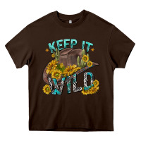 Chocolate Brown keep it wild tbw Heavy Core Tee - texasbilliewilder