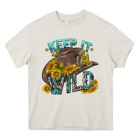 Cream keep it wild tbw Heavy Core Tee - texasbilliewilder