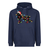 Navy christmas bombay cat Heavyweight Hoodie - LillyAllenDesigns
