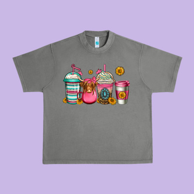 Longhaired Cow Coffee Cups Urban Heavy Tee Designed By Jasminsmagicworld