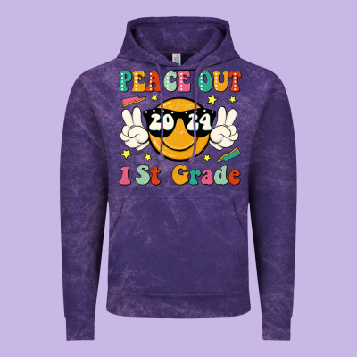 Peace Out 2024 1st Grade Vintage Hoodie Designed By Jahusdesignshop
