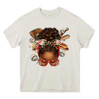 Cream baseball afro messy bun Heavy Core Tee - texasbilliewilder