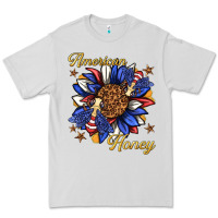 Dove Grey American honey with bee Premium Tee - texasbilliewilder