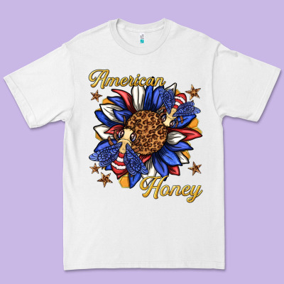 Premium Tee American honey with bee