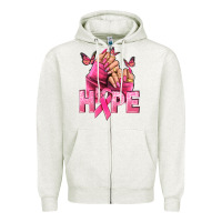 Hope Breast Cancer Caucasian Hand Nails Zipper Hoodie | Teevron