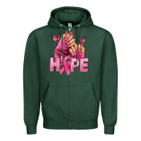 Sports Green Hope Breast Cancer Caucasian hand nails Zipper Hoodie - NancyCooperArtShop
