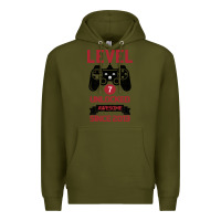 Army Green Kids Level 7 Unlocked Awesome Since 2013 Premium Hoodie - Bettercallsaul
