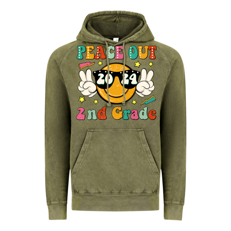 Peace Out 2024 2nd Grade Vintage Hoodie by JahusDesignShop | Teevron