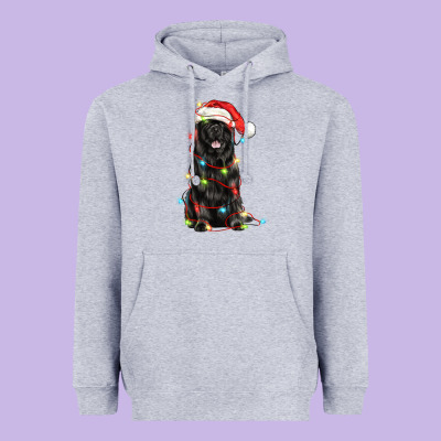 Christmas Newfoundland Dog Heavyweight Hoodie Designed By Lillyallendesigns