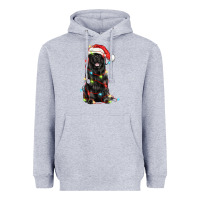 Heather Grey christmas newfoundland dog Heavyweight Hoodie - LillyAllenDesigns