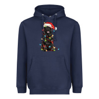 Navy christmas newfoundland dog Heavyweight Hoodie - LillyAllenDesigns
