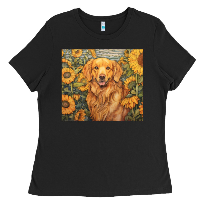 Golden Retriever Ladies Tee by Unal Design | Teevron