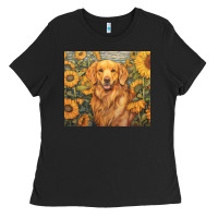 Black golden retriever Ladies Tee - Unal Design