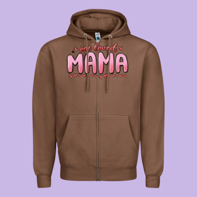 One Loved Mama Zipper Hoodie Designed By Maliassmallbusiness