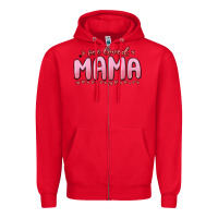 Red one loved mama Zipper Hoodie - MaliasSmallBusiness