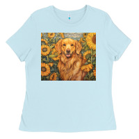 Baby Blue golden retriever Ladies Tee - Unal Design