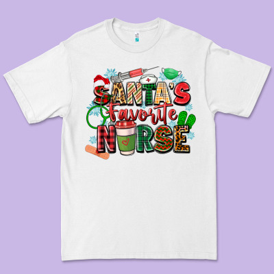 Premium Tee santas favorite nurse