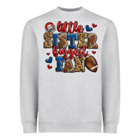 Heather Grey little sister biggest fan american football Heavyweight Sweatshirt - Jasminsmagicworld