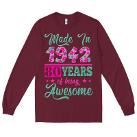 Burgundy made in 1942, 80 years of being awesome kopya Long Sleeve Tee - Jasminsmagicworld