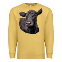 Antique Gold Black Angus Cow Illustrations Premium Sweatshirt - LillyAllenDesigns