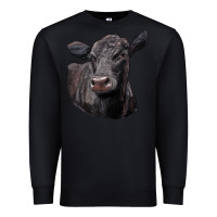 Black Black Angus Cow Illustrations Premium Sweatshirt - LillyAllenDesigns