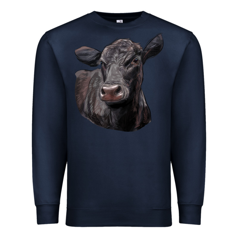 Black Angus Cow Illustrations Premium Sweatshirt by LillyAllenDesigns | Teevron