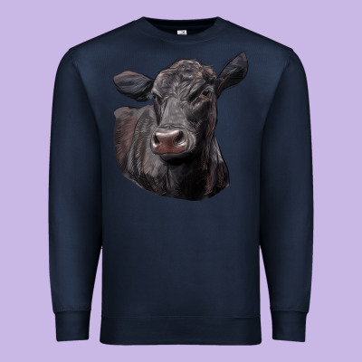 Black Angus Cow Illustrations Premium Sweatshirt Designed By Lillyallendesigns