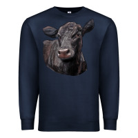 Navy Black Angus Cow Illustrations Premium Sweatshirt - LillyAllenDesigns