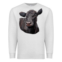 Oatmeal Heather Black Angus Cow Illustrations Premium Sweatshirt - LillyAllenDesigns