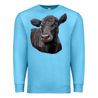 Ocean Blue Black Angus Cow Illustrations Premium Sweatshirt - LillyAllenDesigns