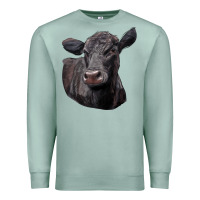 Seafoam Black Angus Cow Illustrations Premium Sweatshirt - LillyAllenDesigns