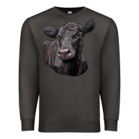 Smoke Black Angus Cow Illustrations Premium Sweatshirt - LillyAllenDesigns