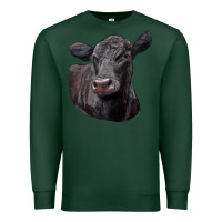 Sports Green Black Angus Cow Illustrations Premium Sweatshirt - LillyAllenDesigns