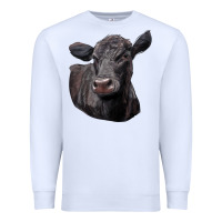 White Black Angus Cow Illustrations Premium Sweatshirt - LillyAllenDesigns