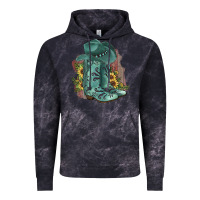Cloud Black Turquoise Cowboy Boots Vintage Hoodie - JahusDesignShop