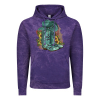Cloud Purple Turquoise Cowboy Boots Vintage Hoodie - JahusDesignShop