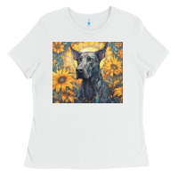 White great dane Ladies Tee - Unal Design
