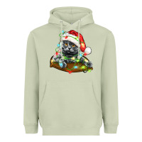 Matcha christmas scottish fold cat Heavyweight Hoodie - LillyAllenDesigns