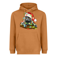 Meerkat christmas scottish fold cat Heavyweight Hoodie - LillyAllenDesigns