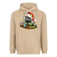Mushroom christmas scottish fold cat Heavyweight Hoodie - LillyAllenDesigns