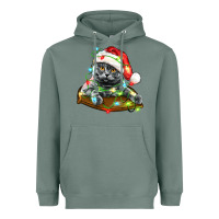 Sage christmas scottish fold cat Heavyweight Hoodie - LillyAllenDesigns