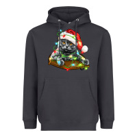 Smoke christmas scottish fold cat Heavyweight Hoodie - LillyAllenDesigns
