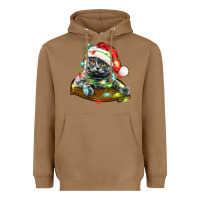 Toasted Coconut christmas scottish fold cat Heavyweight Hoodie - LillyAllenDesigns