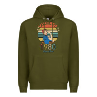 Army Green Vintage 1980 Original Parts Women 40th Birthday Premium Hoodie - Bettercallsaul
