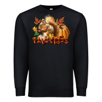 Black Fall Vibes Squirrel Premium Sweatshirt - LillyAllenDesigns