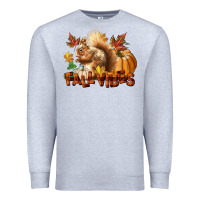 Heather Grey Fall Vibes Squirrel Premium Sweatshirt - LillyAllenDesigns